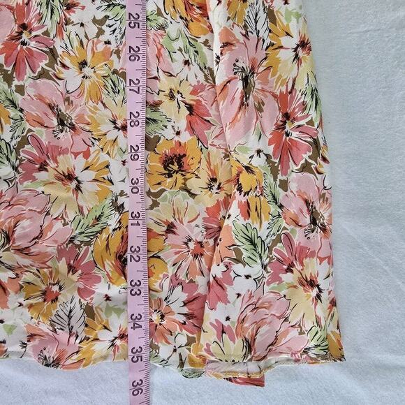 Ann Taylor Loft Pink Wildflower Floral Milkmaid Slip Knee Dress 6P Cottage - Picture 6 of 10